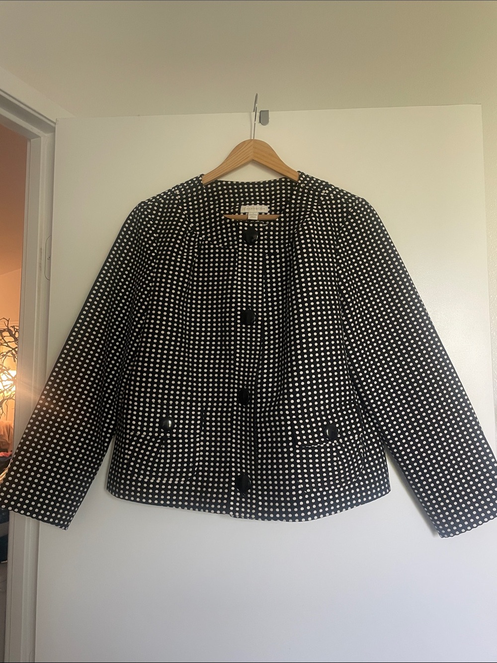 Charter Club Black and White Polka Dot Blazer